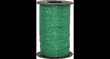 Cadeaulint b: 10 mm groen glitter 100m