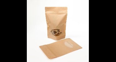 Stazakken Kraft met ovaal Venster 13x7x20,5cm | 113 gram (100 stuks)