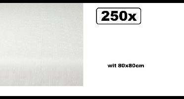 250x Damastvellen wit 80x80cm - tafel aankleding tafeldekken eten food restaurant
