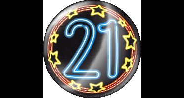 Paper Dreams Button 21 Neon 5,5 Cm Zwart