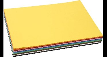 Gekleurd Karton A4,210x297 mm, 180 gr, diverse kleuren, 12x10 vel | Knutselkarton
