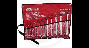 KS Tools CLASSIC - Dubbele ringsleutelset - gebogen uitvoering - complete set - duurzaam staal