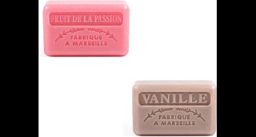 Soap bar set - zeep savon de marseille vanille + fruit de la passion 2x125 gr.
