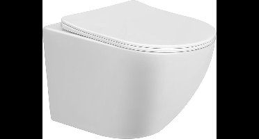 Wiesbaden Nibiru Rimless Verkort Wandcloset 48 cm. + Softclose Zitting - Wit