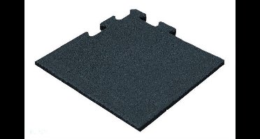 Rubber Tegel 25mm 50x50 cm Zwart - Puzzelsysteem Hoekstuk