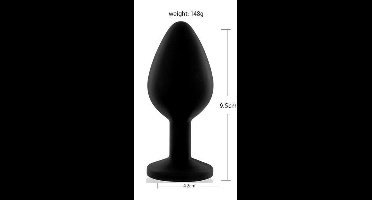 Anaal plug - Siliconen - Plug - Zwart - Zwarte Steen - Ø 4.2cm - Large