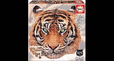 Educa Tijgerkop Vormpuzzel - Tijger puzzel van 375 stukjes - 38 x 39 cm