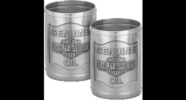 Harley-Davidson® Custom Tooled Bewerkte Tinnen Oliebus Borrelglaasje - 68 ml. HDL-18805