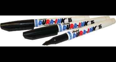 12 st x Markal DURA INK fine Viltstift Zwart