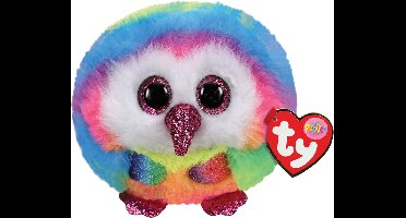Ty Knuffel Teeny Puffies Owen Owl - Zachte uil van 10cm - Regenboog