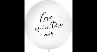 Partydeco - Megaballon Love is in the Air wit/zwart