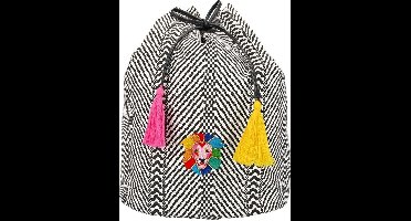 Depesche - TOPModel rugzak met trekkoord - BLACK & WHITE