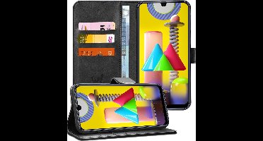 Hoesje geschikt voor Samsung Galaxy M31 - Book Case Kunstleer Pasjeshouder Zwart
