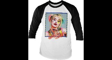 DC Comics Harley Quinn Raglan top -M- Birds Of Prey - Kiss Wit/Zwart