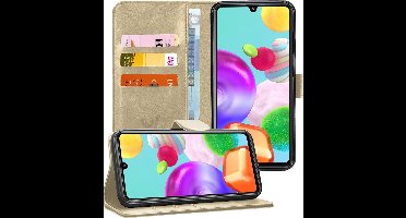 Hoesje geschikt voor Samsung A41 - Book Case Kunstleer Wallet Goud