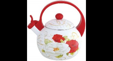 Top Choice - fluitketel - Emaille Rood 2 - 2 liter