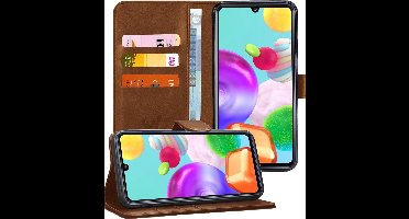 Hoesje geschikt voor Samsung Galaxy A41 - Book Case Kunstleer Pasjeshouder Bruin