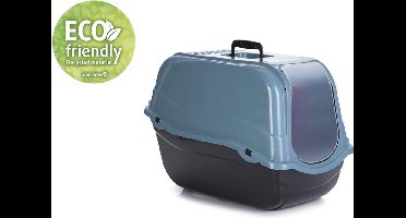 Romeo Eco - Kattenbak - Blauw/Zwart - 57x39x41 cm