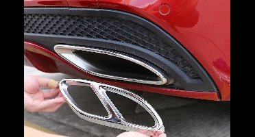 Uitlaat sierstuk voor Mercedes A Klasse W176 CKlasse W205 B Klasse W166 C292 AMG Look Chrome
