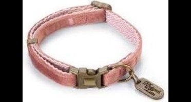 Designed by Lotte Kattenhalsband Velura - Velvet - Roze - Fluweel - 20-30 cm
