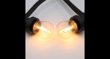 Prikkabel set met LED lampen, 15 meter met 20 fittingen - 1 watt filament lampen (2200K)