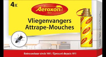 AEROXON Vliegenstrip Oudste & Milieuvriendelijkste Methode Om Vliegen Te Vangen Gifvrij & Reukloos - 4 stuks