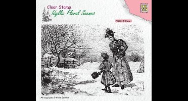 IFS024 Clear Stamps Idyllic Floral Scenes Nellie Snellen Vintage wintery scene - stempel antiek kerst landschap
