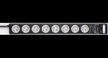 Super-Solid overspanningsbeveiliging 13.500A 8-voudig zwart 2,5m H05VV-F 3G1,5