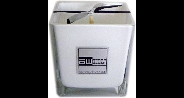 Deco & Design Outdoor Candle - Buitenkaars in glaspot - Luxueuze tuinkaars - wit - vierkant 12x12cm - 30 branduren