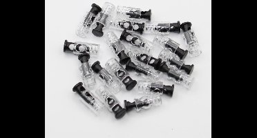 20 kleurrijke koordstoppers Transparant/Zwart