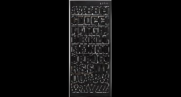 Stickers, grote hoofdletters, vel 10x23 cm, zwart, 1 vel