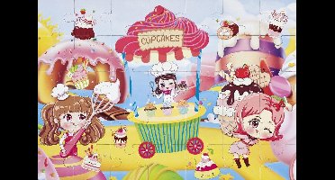 kinderpuzzel thema cupcakes - legpuzzel - 35 puzzelstukjes | afmeting: 46 CM x 32 CM