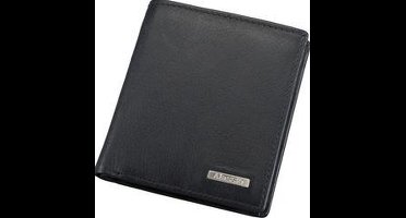 Alassio mini portemonnee, leer, staand formaat, zwart