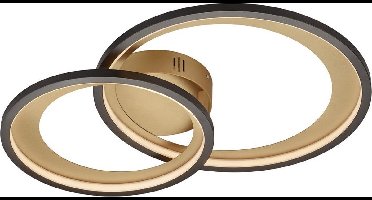 TRIO GRANADA - Plafondlamp - Zwart mat - incl. 1x SMD 29 W - Dimbaar met schakelaar - Plafondbevestiging