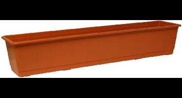 Geli Plantenbak - terracotta - rechthoekig - kunststof - 80 x 17,5 cm - Bloembakken/plantenbakken voor binnen/buiten