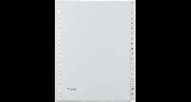 Pergamy tabbladen, ft A4, 23-gaatsperforatie, grijze PP, set 1-20