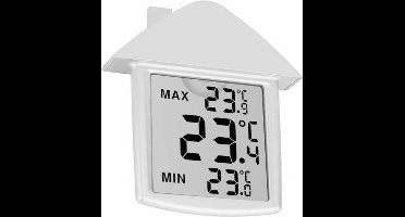 Perel Raamthermometer, digitaal, voor binnen en buiten, transparant