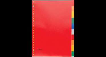 Pergamy tabbladen, ft A4, 23-gaatsperforatie, PP, 10 tabs in geassorteerde kleuren
