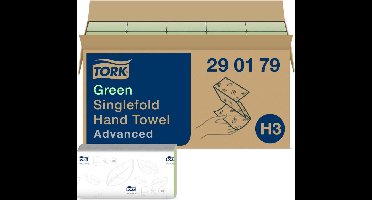 Tork Green Singlefold Hand Towel 2 laags (290179)