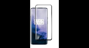 Ntech Screenprotector geschikt voor Oneplus 7 Pro full cover Screenprotector Tempered Glass - Zwart