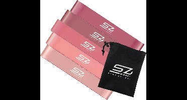 Senz Sports - Weerstandsbanden - 5 Resistance Banden - Elastiek - Incl. opbergzak - Roze