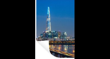 Muurstickers - Sticker Folie - Skyline van Seoul in Zuid-Korea - 20x30 cm - Plakfolie - Muurstickers Kinderkamer - Zelfklevend Behang - Zelfklevend behangpapier - Stickerfolie