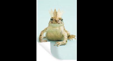 Muurstickers - Sticker Folie - Kikker met een kroon - 20x30 cm - Plakfolie - Muurstickers Kinderkamer - Zelfklevend Behang - Zelfklevend behangpapier - Stickerfolie