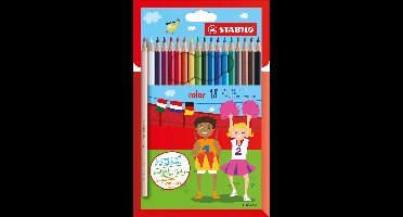 STABILO Color - Kleurpotlood - Intense Kleuren En Makkelijke Kleurafgifte - Etui Met 18 Kleuren