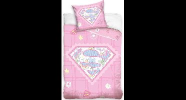 Superman - Baby Dekbedovertrek - 100 x 135 cm - Roze