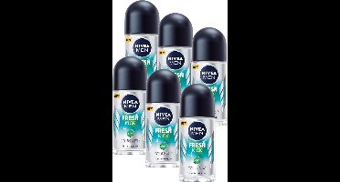 NIVEA MEN Fresh Kick Anti-Transpirant Deo Roller - 48u Bescherming - Deodorant - Voordeelverpakking 6 x 50 ml