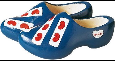 Gevavi - Houten klompen Friese vlag - Blauw - 16cm