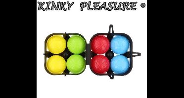 Jeu de boule ballen - 8 stuks - 2 stuks x 4 kleuren - Met Klein Zwart Balletje