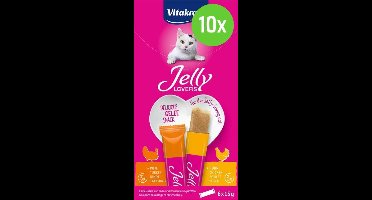 Vitakraft Kattensnack - Jelly Lovers - Kip & Kalkoen - 10 x 6 st - 15 g