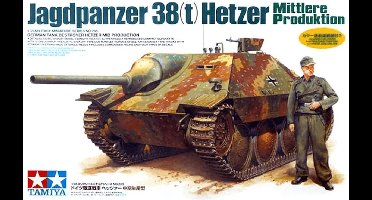 Tamiya Modelbouwpakket Militaire voertuigen - 35285 German 38to Tank Destroyer Hetzer w/1 Figure Plastic - 1:35 - Modelbouw